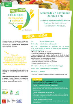 Programme Colloque 1 Programme Colloque 1
