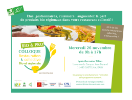 Save the date Colloque Resto Co Bio 17 Save the date Colloque Resto Co Bio 17