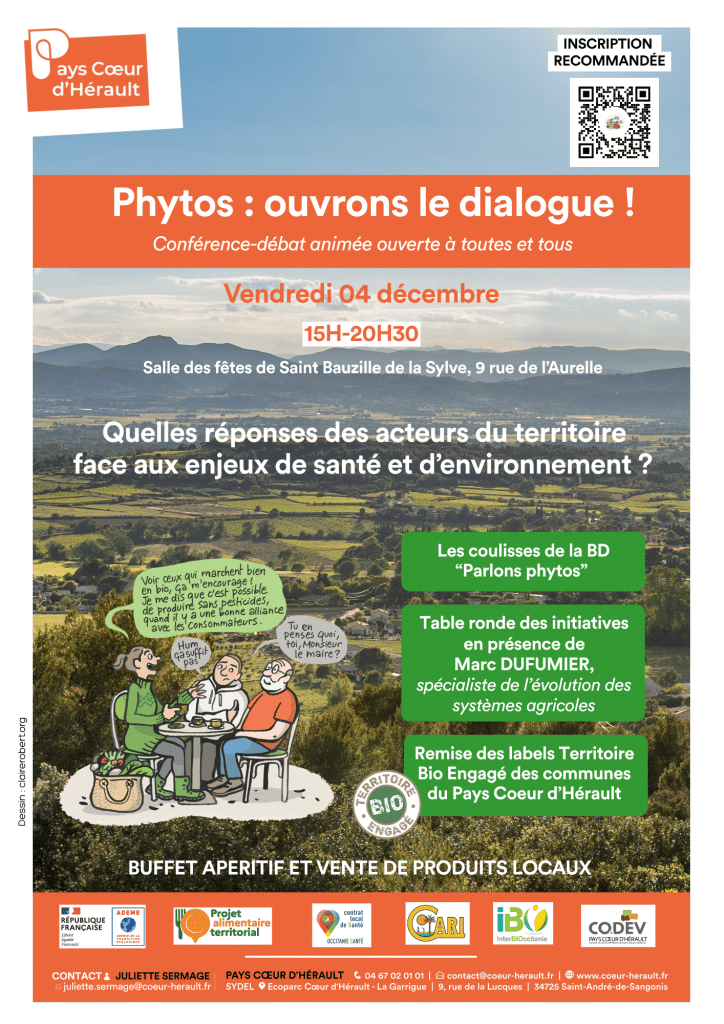 Save the date : Evènement "Phytos , ouvrons le dialogue' et Remise de label Territoire bio engagé au Pays coeur d'Hérault _ vendredi 4 décembre 3